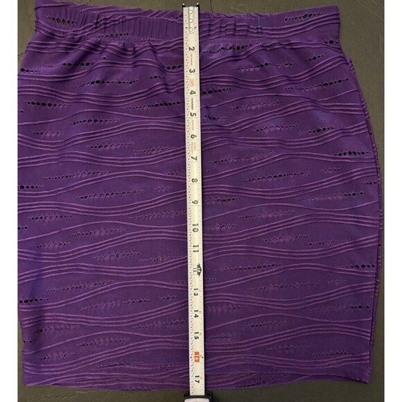Women’s High Waisted Violet Textured One Shoulder 2pc Skirt Set . - Picture 5 of 9
